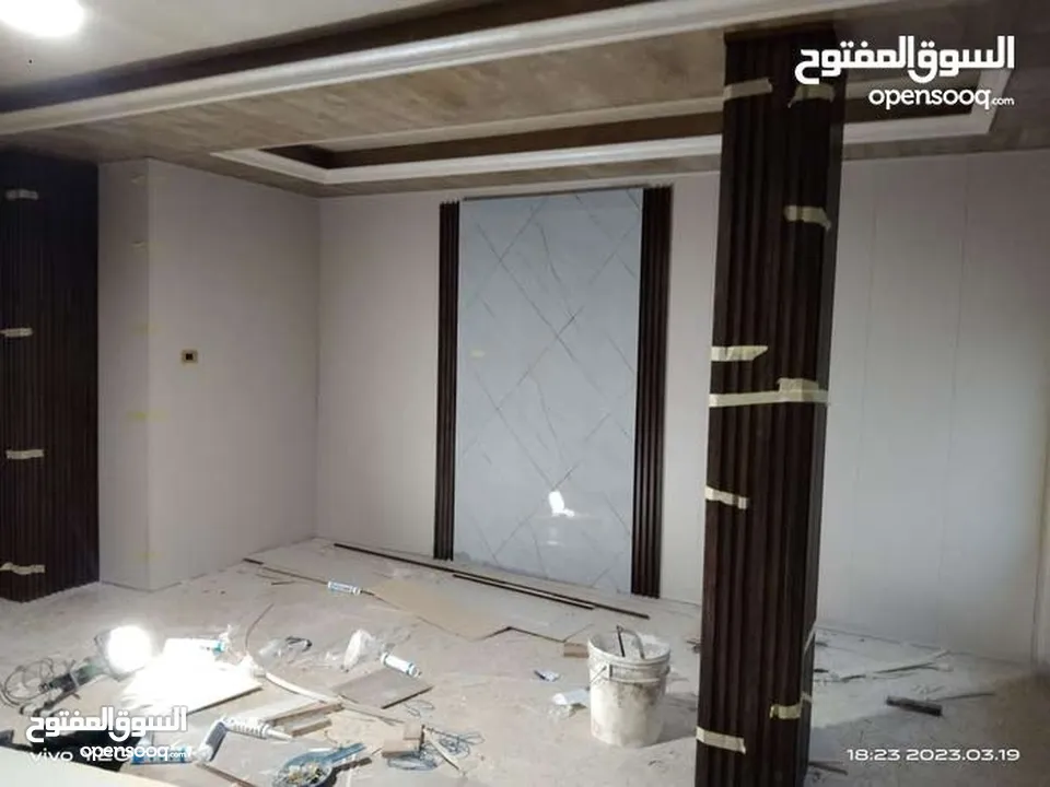 تركيب جميع انواع الديكور الداخلي و الخارجي احدث التصميم للجبسومبورد وبديل الخشب وبديل الحجر وبديل ال