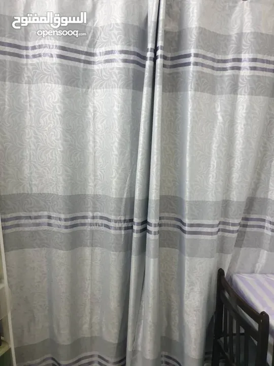 double face curtains, ستائر وجهان