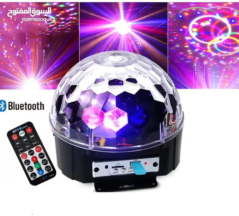 سماعة بلوتوث مع اضاءة (ديسكو) MP3 LED MGIC BALL LIGHT