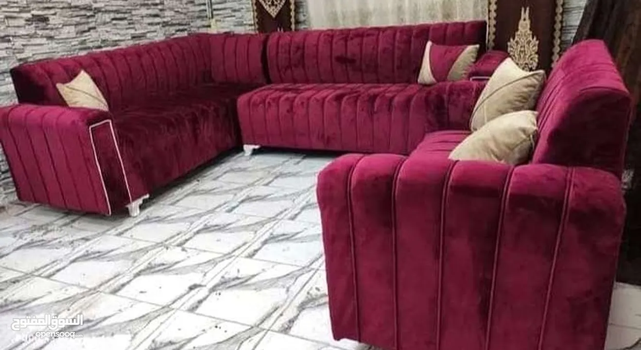 اطقم كورنر حرف ال مع مجوزه 9مقاعد جميع الالوان متوفره عرض لاخر الشهر من المصنع بسعر الجمله