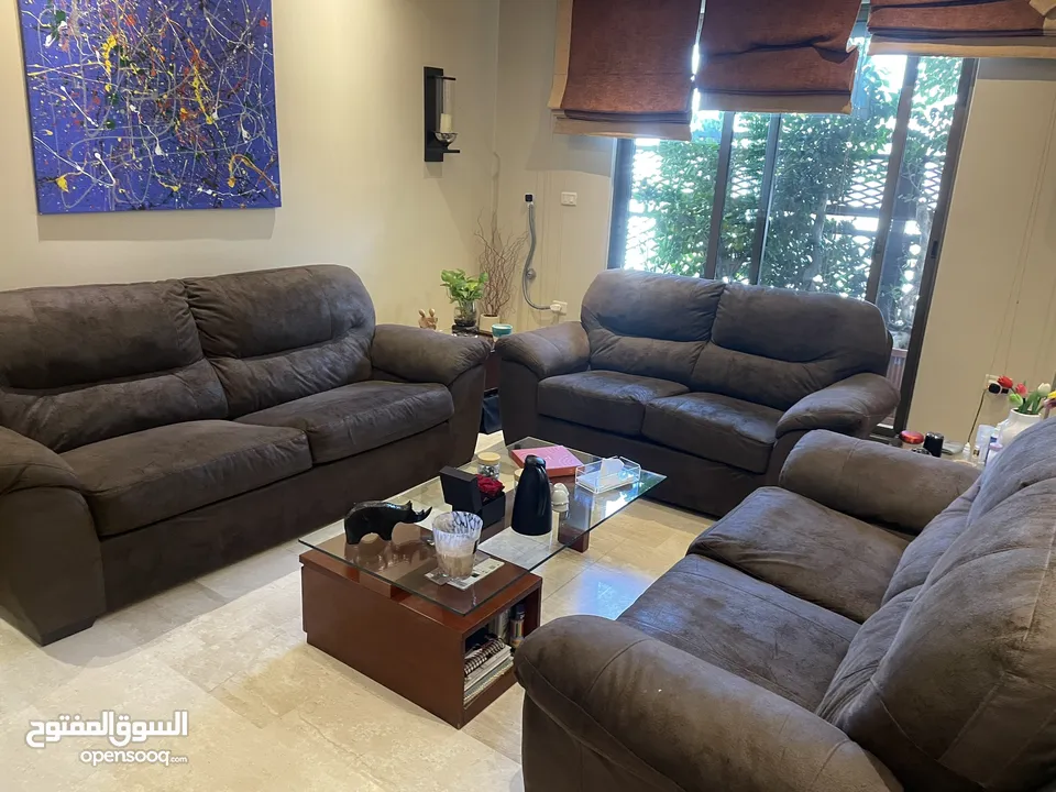 Nabuk Fabric Sofa Set (3 piece)