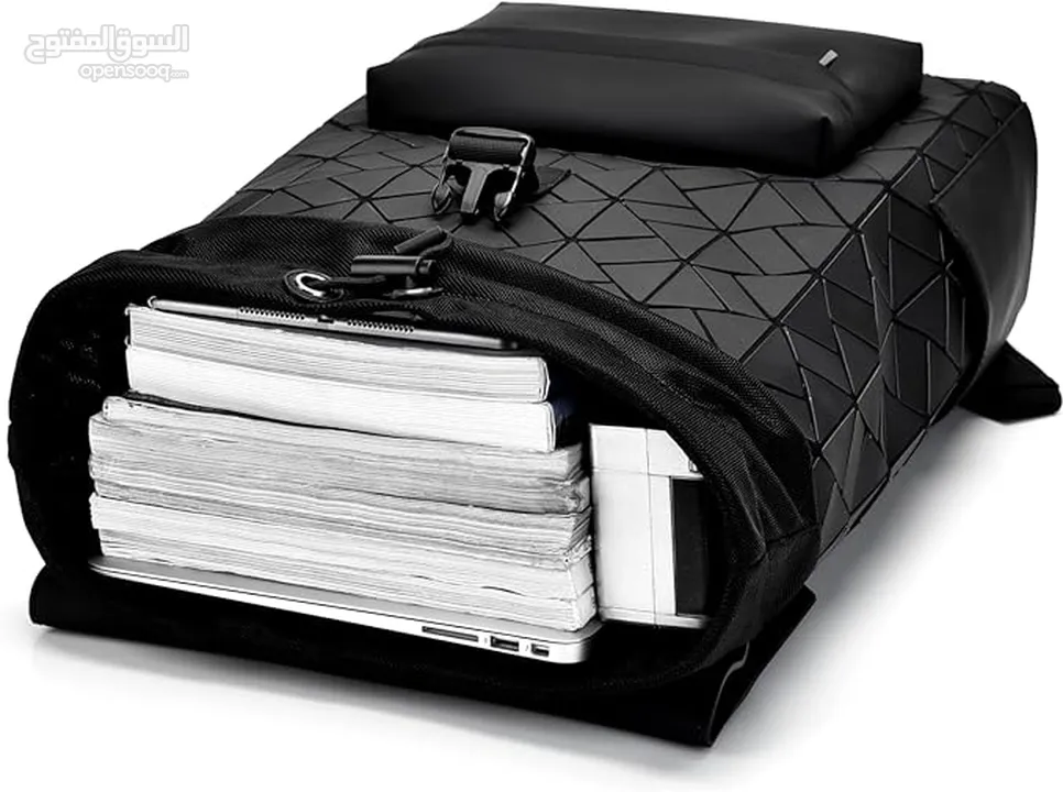 Shock Absorbing Waterproof Laptop Backpack with shoulder strap 15.6” -Black حقيبة شنتة لابتوب