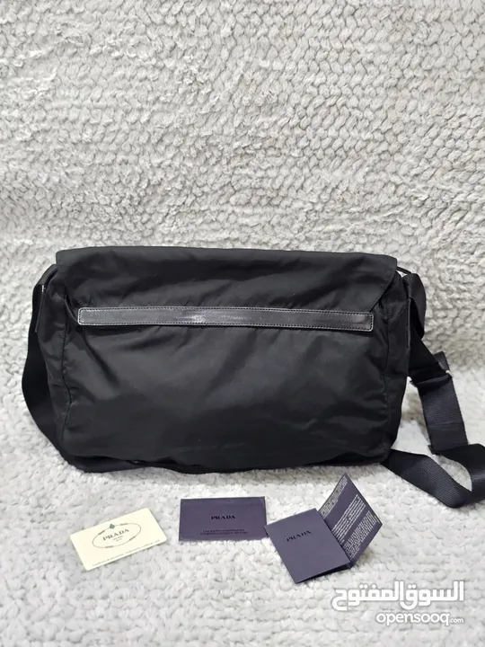 Prada Tessuto Nylon Messenger Bag Black