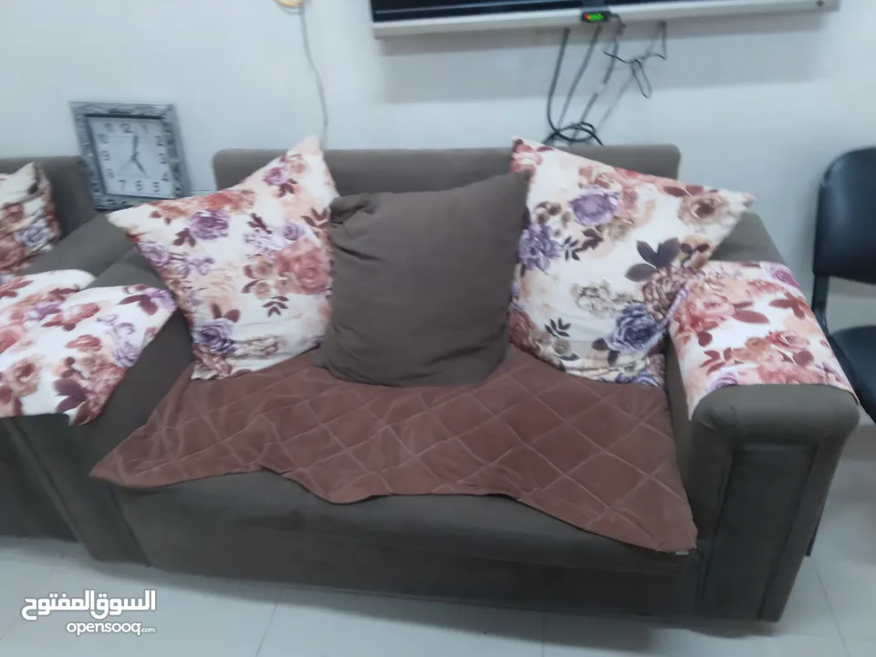 طقم  كنب كامل حرف L + مفردة وثنائية