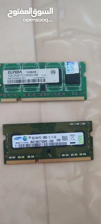 حبتين رام  وحده  Ddr3 2GB وحده ddr2 1GB