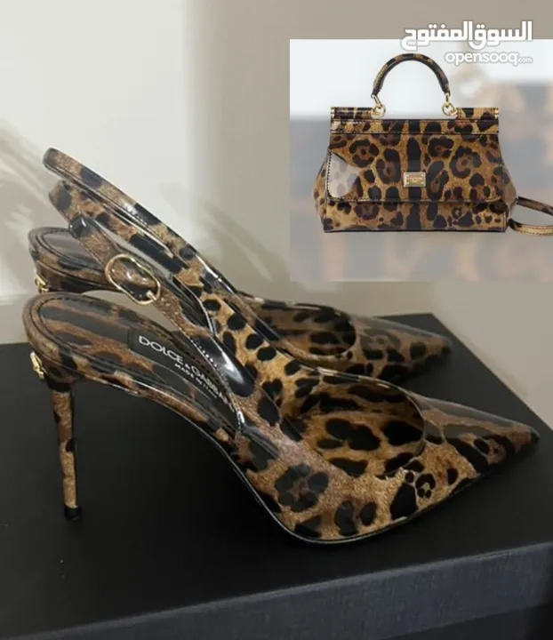 Dolce Gabbana Set of Leopard Mini Sicily Bag & Heels 39 size. Boutique price 1100bd