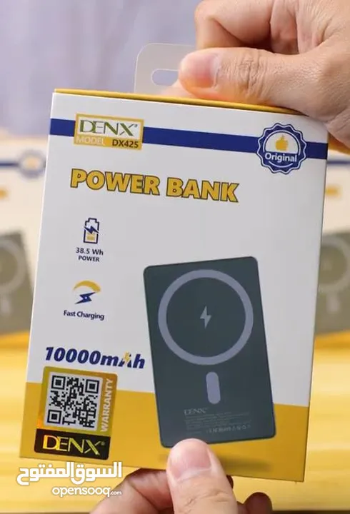 شحن لاسلكي بقوة وسرعة باوربانك DENX اللاسلكي  شحن سريع 38.5 واط حماية من الحرارة المرتفعة سهل الحمل