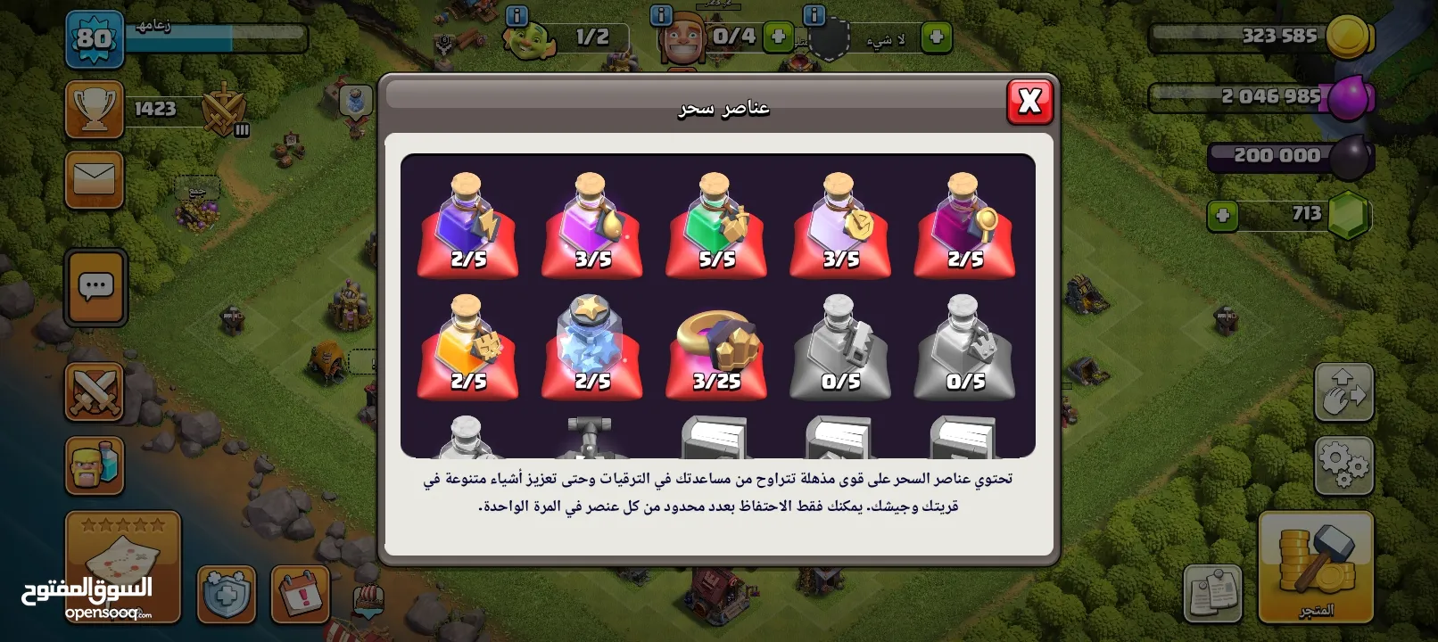 ثلاث حسابات كلاش اوف كلانس  تاون 13 ( مظهر للملك+ مظهر للبطله)  تاون 10 تاون 9  كلان لفل 6