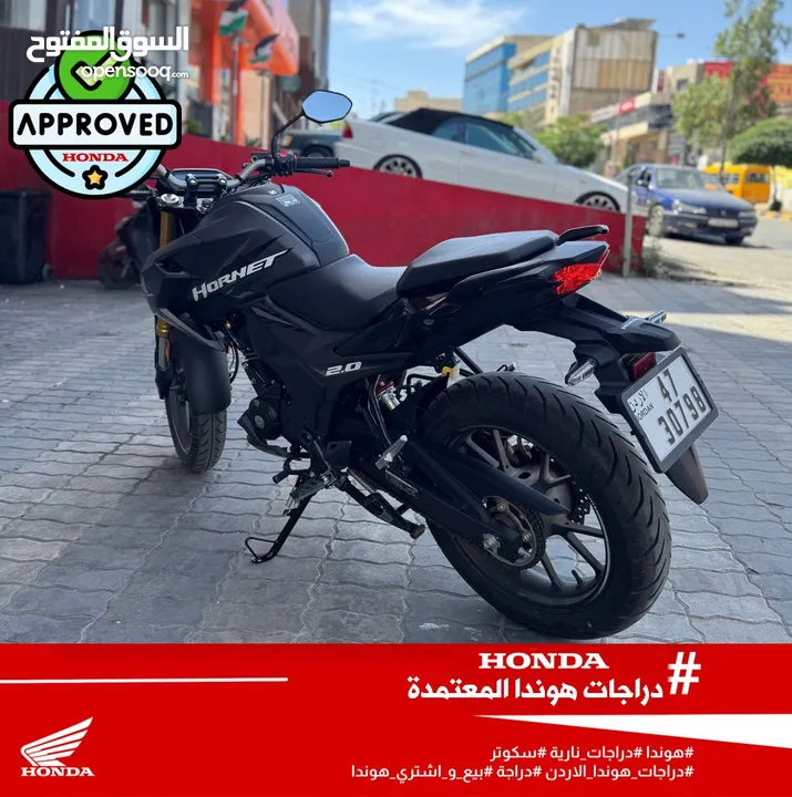 - دراجات تحت ضمانة هوندا -   - هوندا الدبور ( HORNET 2.0 موديل 2023 ) - قطعت مسافة 1,300 كم فقط  - ا