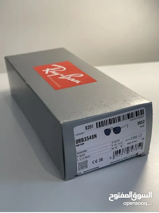 نظارة ريبان  بلاك اديشن  جلال ابو مويس ريبان اصلية RAY BAN Black Hexagonal 54 mm Polarized من معرض