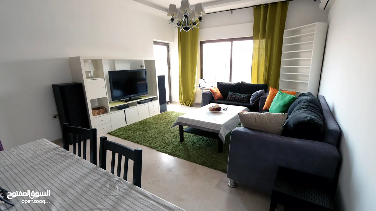 Yearly or monthly. 150m2 Fully furnished 3-bedroom apartment with a spacious living room & balcony