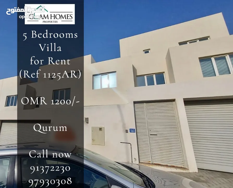 Villas For Rent in Qurum, Bausher, Azaiba, Ansab, Al Mouj, Al Hail, Maabilah, Mawaleh