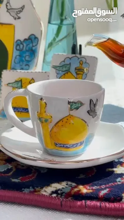 El yapımı İran seramik mugكوب سيراميكي يدوي إيراني – مزيج من الفن، الفخامة والجودة بأسعار مناسبة!
