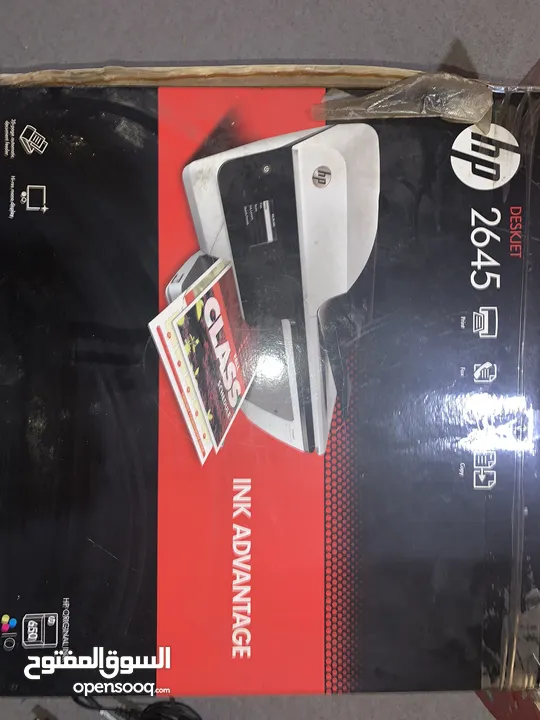 طابعة hp 2645 بالكرتونه جديده استعمال خرطوشة حبر واحدة