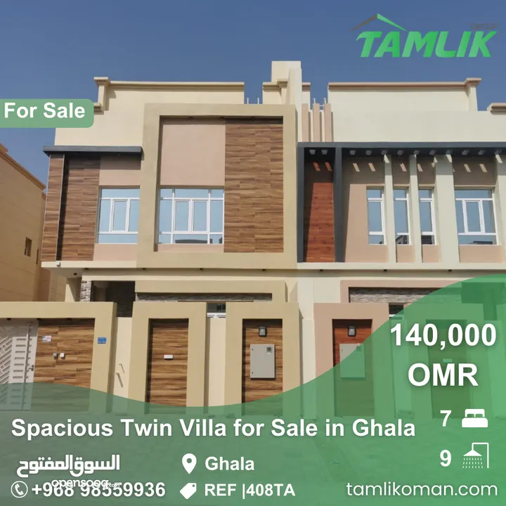Spacious Twin Villa for Sale in Ghala REF 408TA