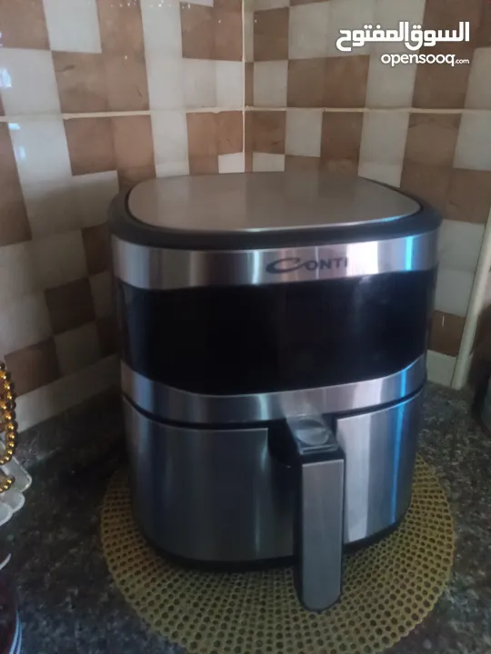 قلايه هوائيه مستعمله بحاله ممتازه للبيع Conti Air fryer AF -60XL-Bs 6 Liters silver