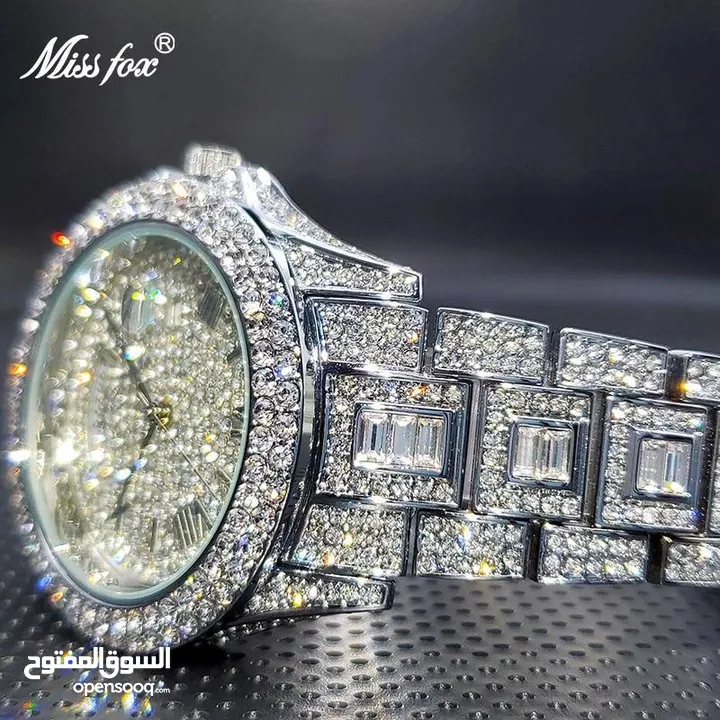 Iced out silver watch