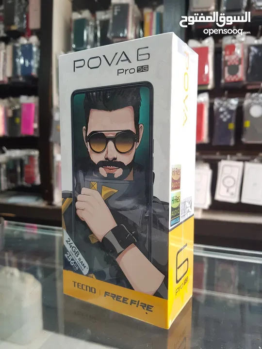 جهاز اخو الجديد pova 6 pro 5G رام 24 جيجا 256 مكفول بالشركة اغراضة والكرتونه الأصلية متوفر توصيل