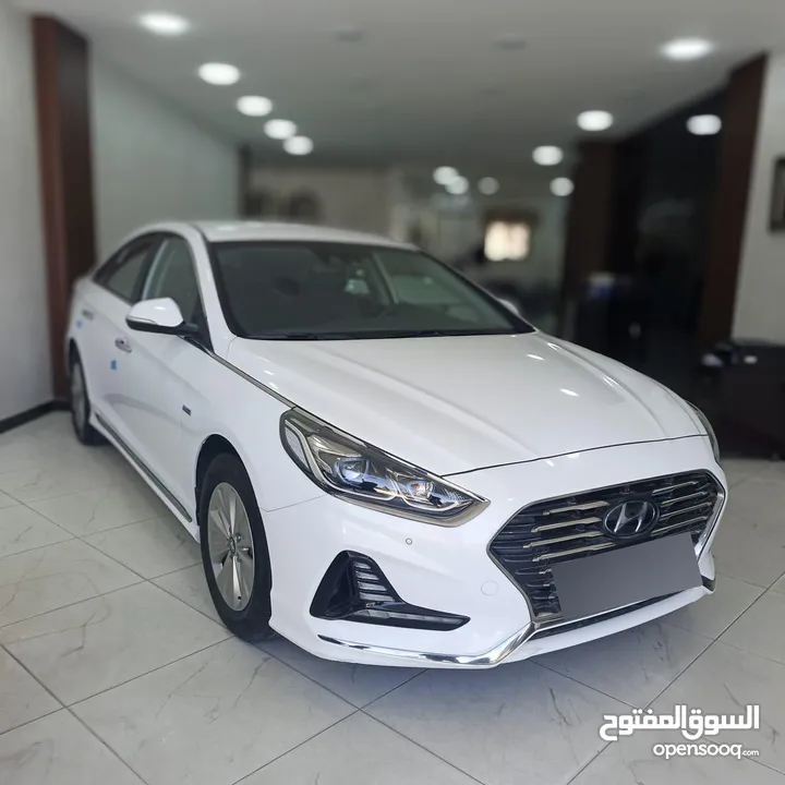 هيونداي سوناتا 2019 فحص كامل وارد كوري فل ما عدا الفتحه عداد 85 الف للبيع (محرك 2000 CC هايبرد)