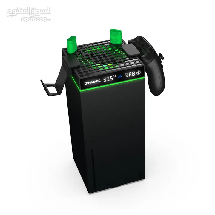 مروحة تبريد متوافقة مع Xbox Series X/S مع شاشة LED، نظام مروحة تبريد سريع قابل للتعديل، مروحة علوية
