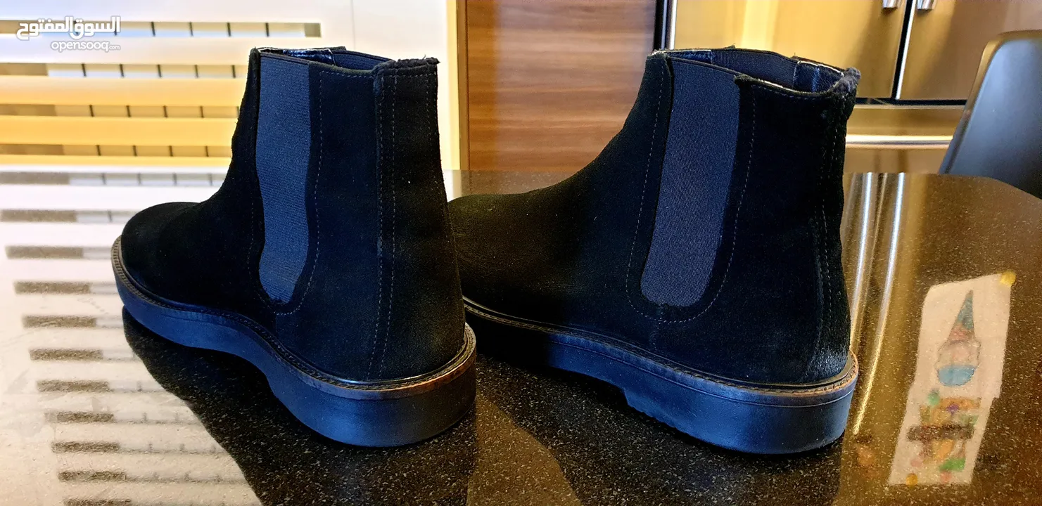 ZARA original black suede men boots used size 43  شوز ماسيمو اصلي