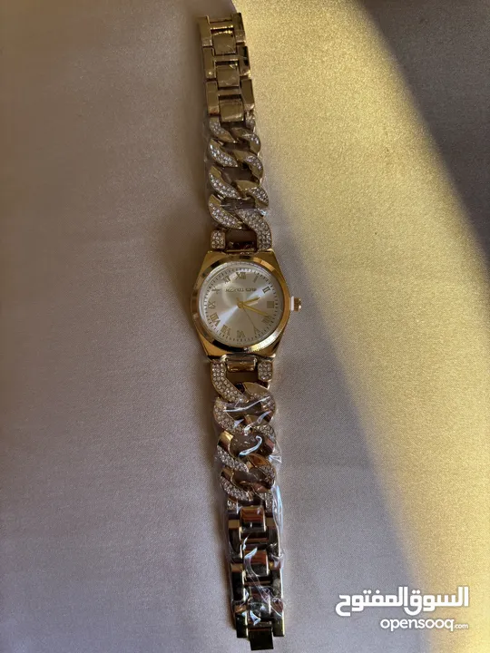 Michael Kors Gold-Tone Women's Watch with Crystal Link Bracelet