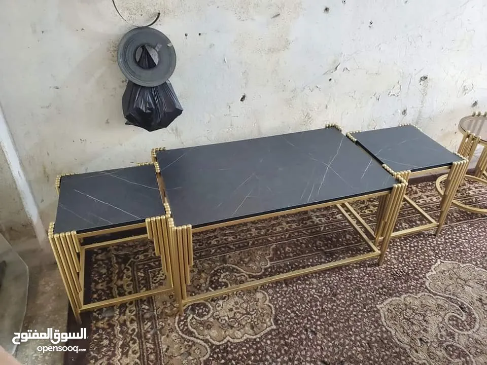 طرابيزات حديد باسعار مميزه لون ذهبي و فضي كل موديل الو سعر مختلف