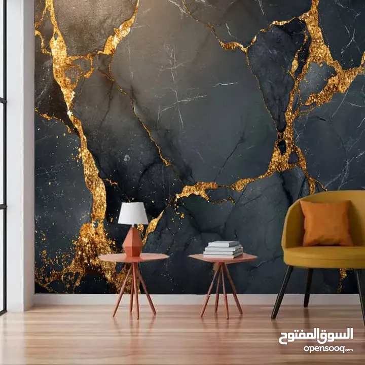 ورق حائط ثلاثي الأبعاد نسيج الماني بأشكال عصريه مميزة مع وجود تصاميم تناسب جميع المواقع  متوفر شحن