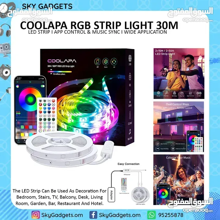 Coolapa RGB Strip Light 30M ll Brand-New ll
