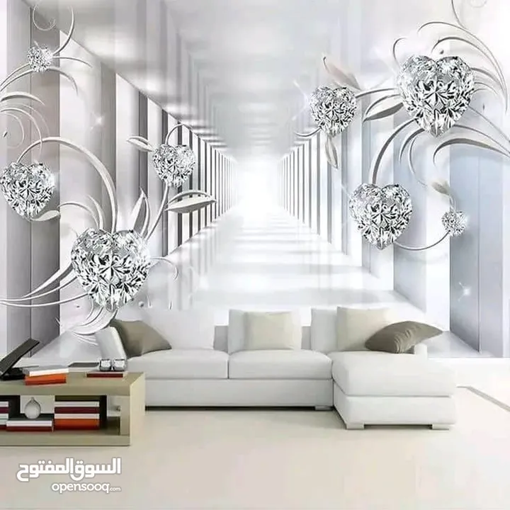ورق حائط ثلاثي الأبعاد نسيج الماني بأشكال عصريه مميزة مع وجود تصاميم تناسب جميع المواقع  متوفر شحن