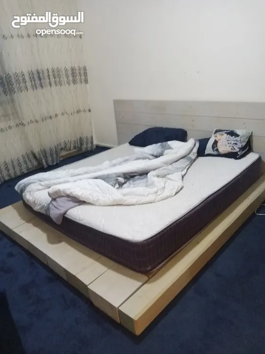 تخت مجوز كبير سويد خشب سويد تفصيل مع فرشه وسجاده 4*4 كحلي +برادي + تواليت معلق مراي بسعررر حرق