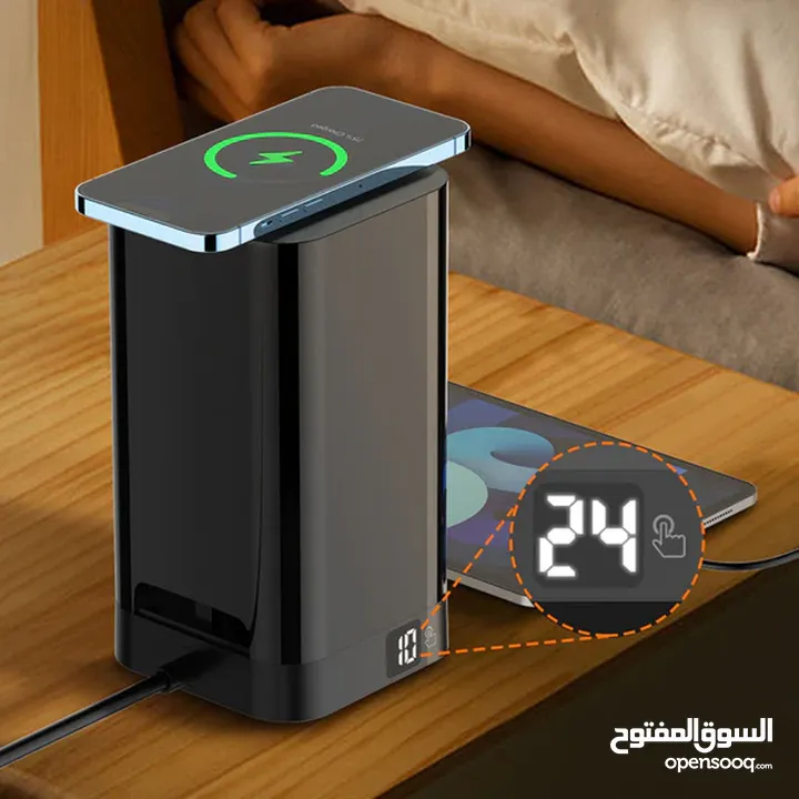 شاحن تيليفون وايرليس مع وصلة كهرباء شاحن سريع LDNIO 2m Tower Extension Lead with 6 Sockets, 4 USB Sl