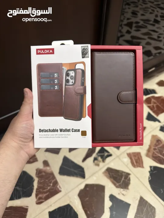 حافظة محفظة قابلة للفصل من PULOKA لهاتف Galaxy S23 Ultra – جلد بني فاخر