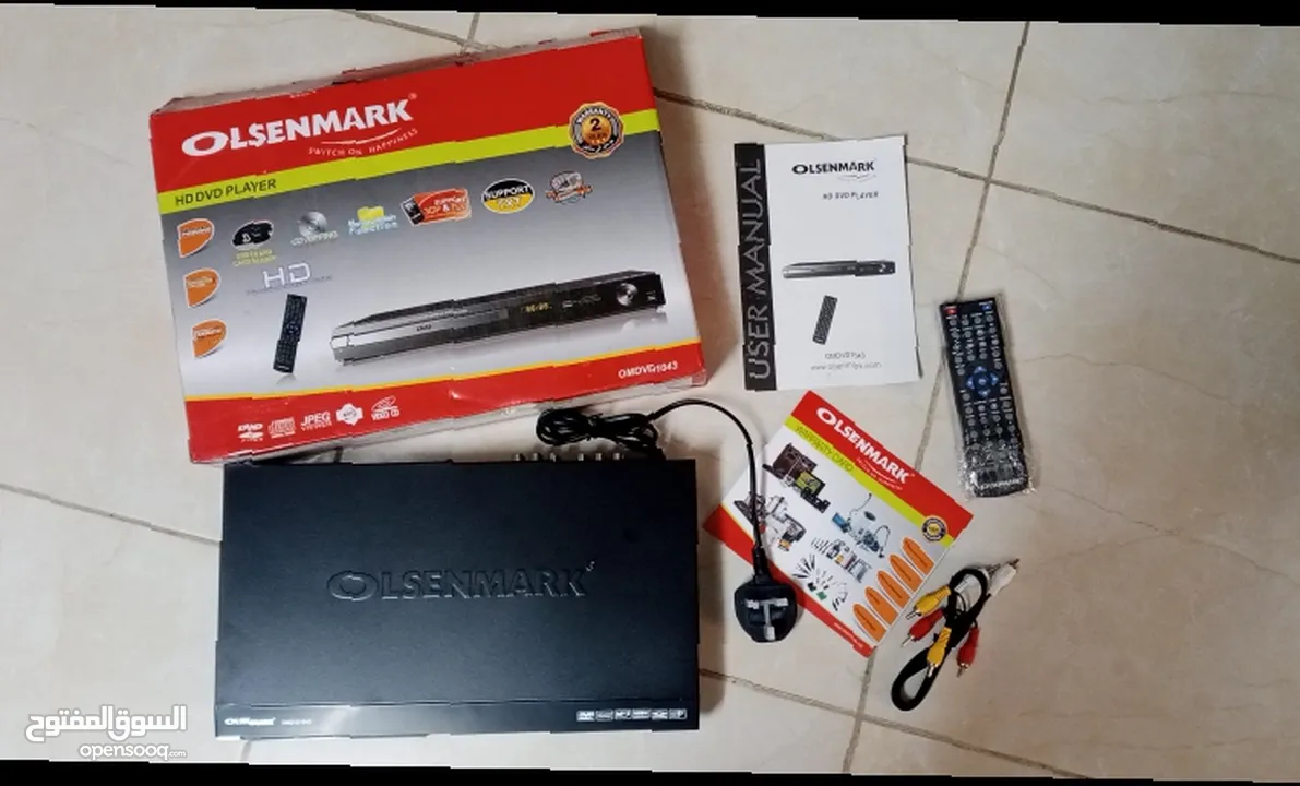 مشغل دي في دي DVD حديث نوع Olsenmark شاشة تحكم ريموت مخارج HDML MP3  و USB