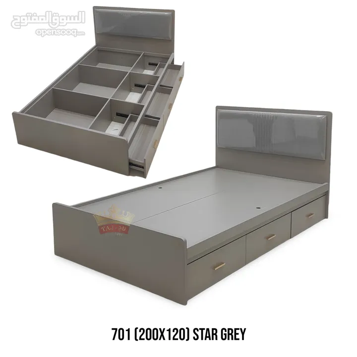 WOODEN DRAWERS BED WITH MATTRESS