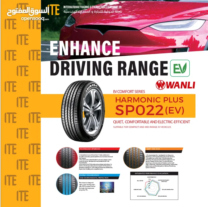 كوشوك اطارات وانلي WANLI TIRE  لسيارات الهايبرد والكهرباء  بيك آب و تريلات شاحنات