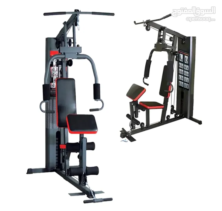 جهاز تمرين حديد هوم جيم Home Gym  + جهاز دراجة وكروس مغناطيسي رياضي  +طقم دامبلز كوشوك 20 كيلو عدد 2