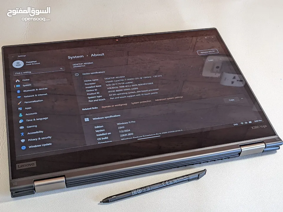 Lenovo ThinkPad X390 Yoga 2 In 1 لابتوب I7 تتش و بتحول لتابلت