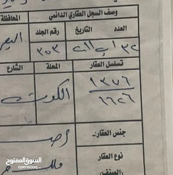 قطعه ارض طابو صرف للبيع في الزبير الصحفيين الاولى