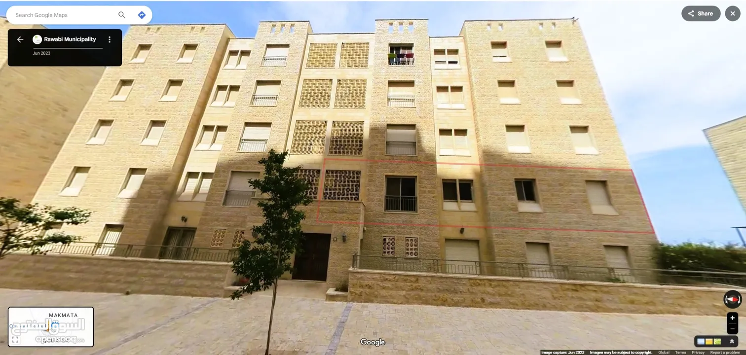 شقة مطله في روابي بمساحة 182 متر جاهز للسكن