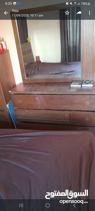 غرفة نوم ماستر  مستعملة  تخت king size مع 2كومدينه وتواليت وملحق