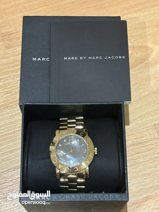 Marc Jacobs, grey mother of pearl, gold watch