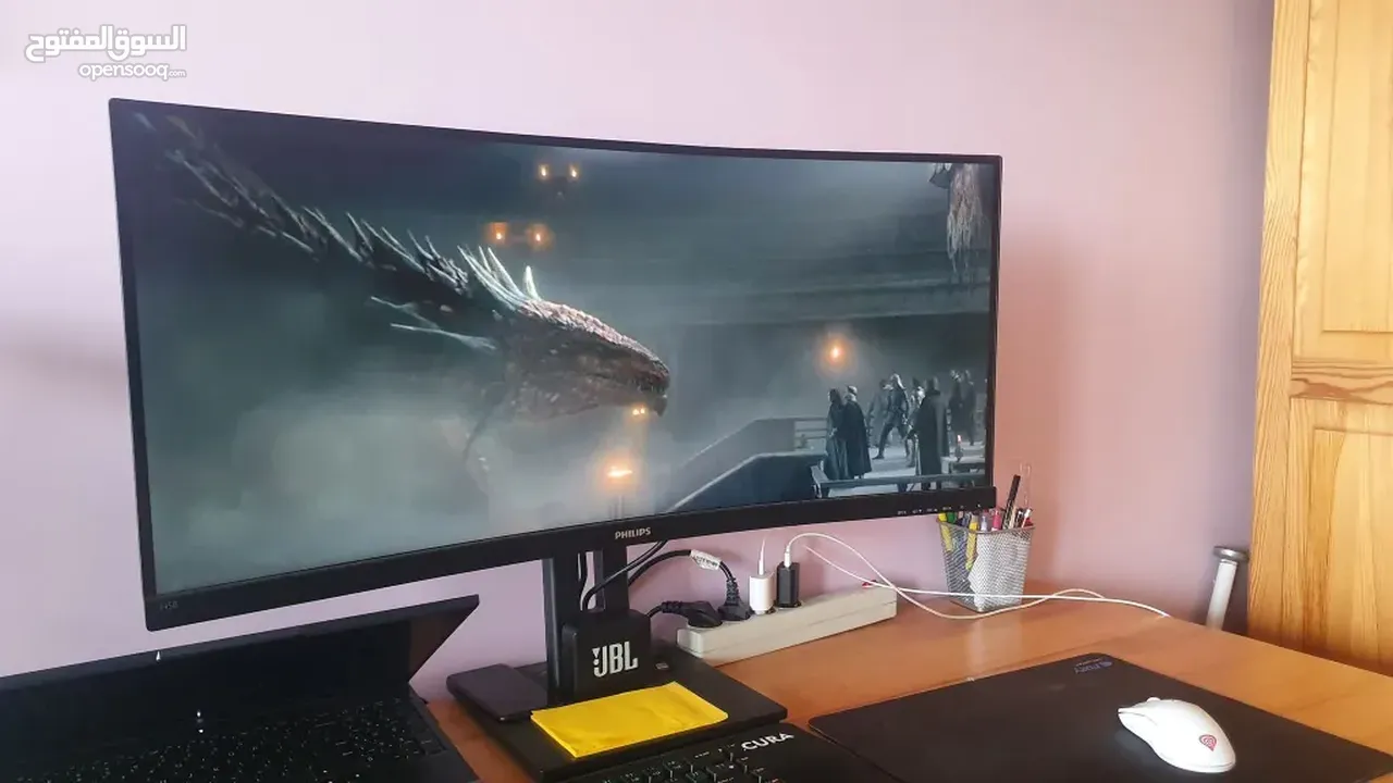 Monitor Philips UltraWide 34" Curved 2K New شاشه (مونيتر)