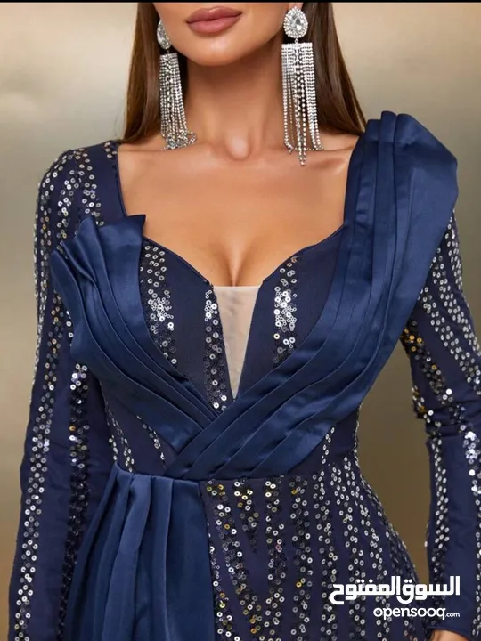 Dark Blue Evening Dress  فستان سهرة أزرق غامق