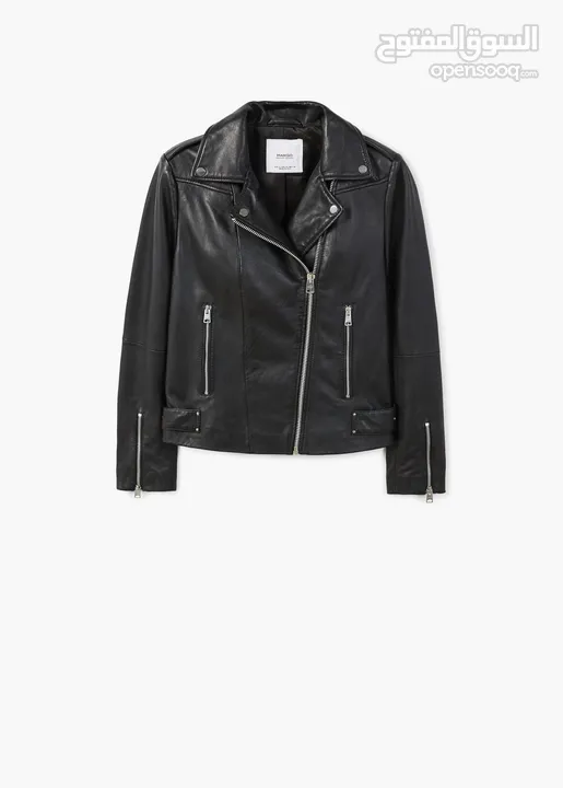 Leather biker jacket Mango