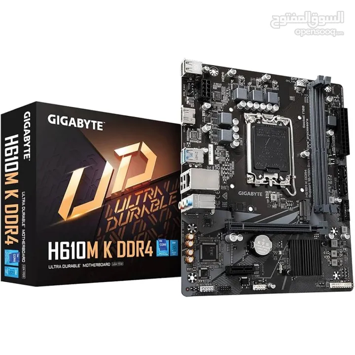 مذربورد جيجابايت لمعالجات انتل جيل 12 + 13 + 14 - GIGABYTE UD H610M-K/DDR4 LGA 1700 MOTHERBOARD