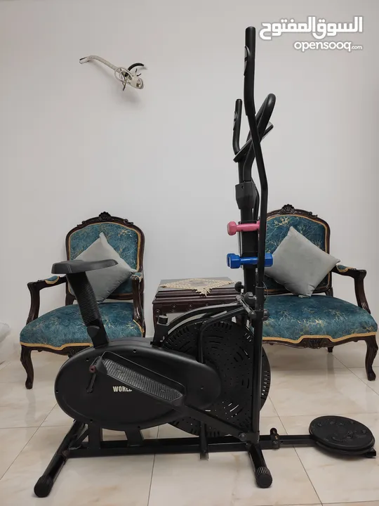 جهاز كروس وبسكليت رياضي من شركة World Fitness