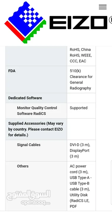 RX250 2MP 21.3" LCD Medical Display - RadiForce  EIZO‏