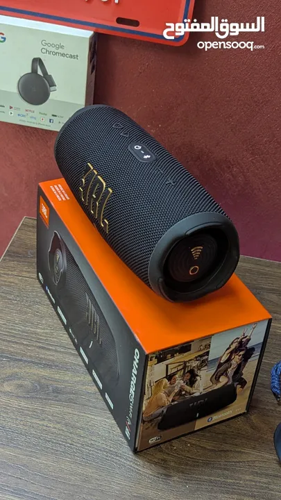 JBL Charge 5 Wi-Fi جديدا استعمل تجربه فقط النسخة الجديدا صوت JBL الأصلي الجريء مع صوت جهير عميق