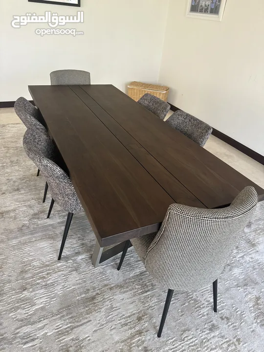 Solid wood dining table and chairs